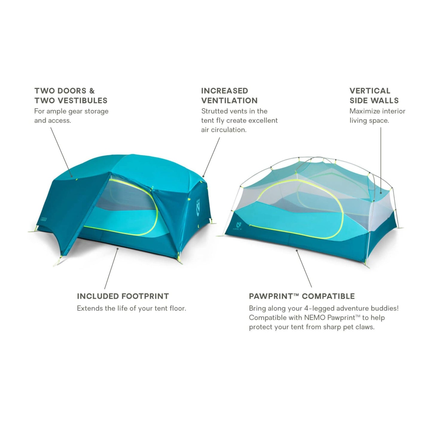 Nemo Aurora 3 Person Tent & Footprint