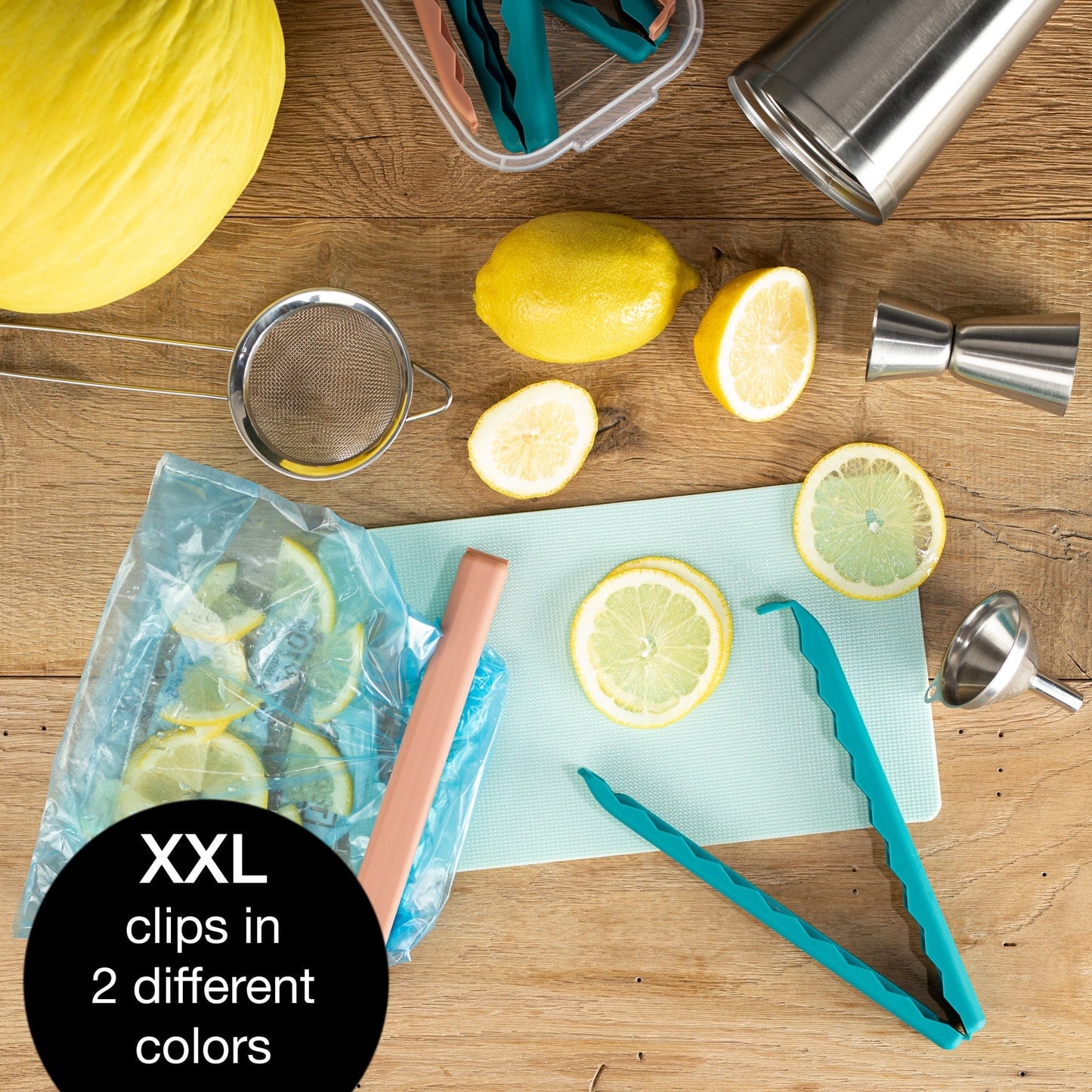 5 Large Bag Clips in Clear Box (Mixed Colors) by Moritz & Moritz