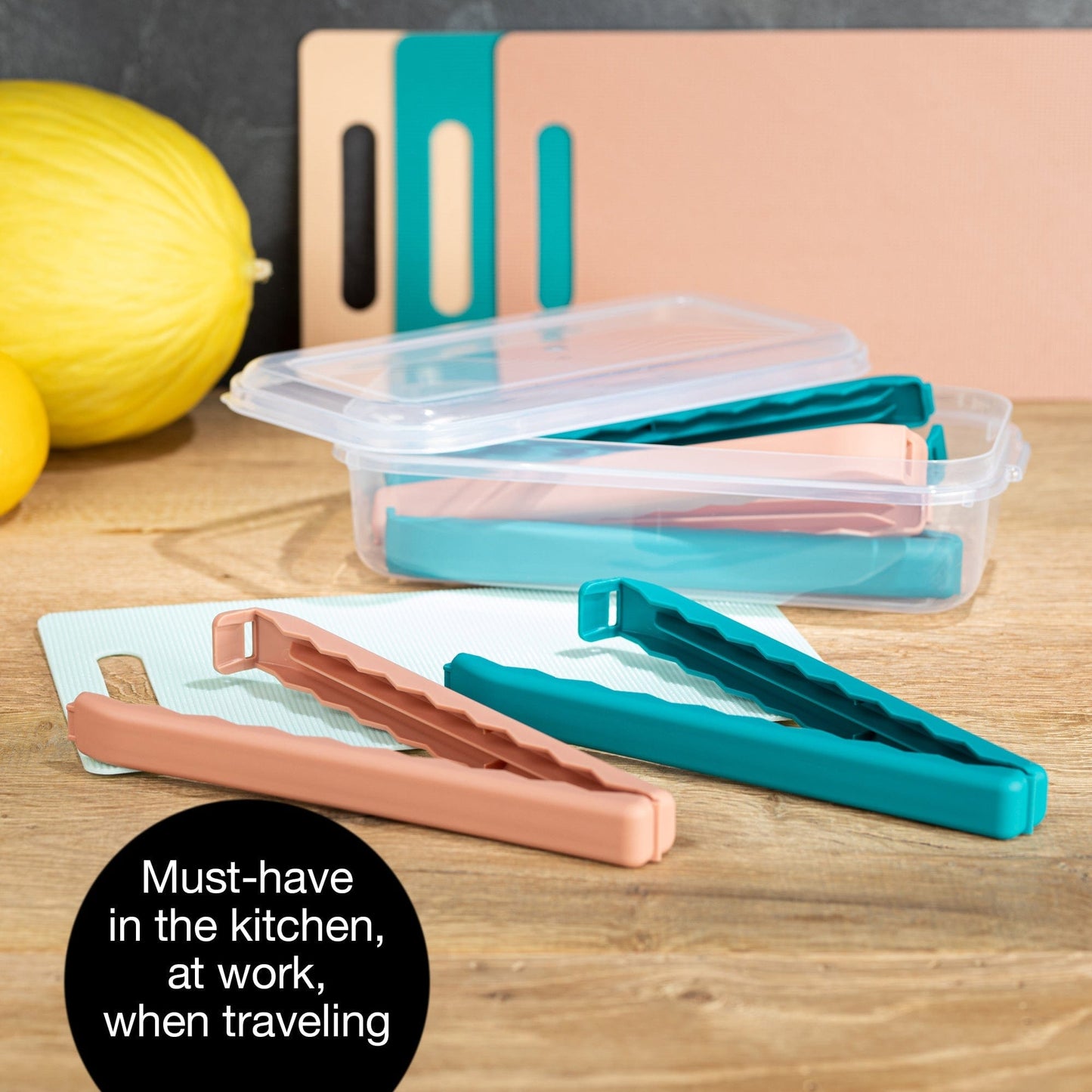 5 Large Bag Clips in Clear Box (Mixed Colors) by Moritz & Moritz
