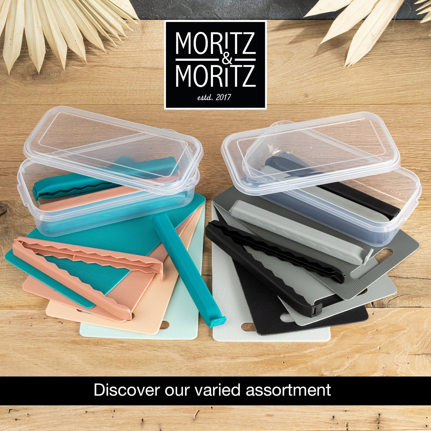 5 Large Bag Clips in Clear Box (Mixed Colors) by Moritz & Moritz