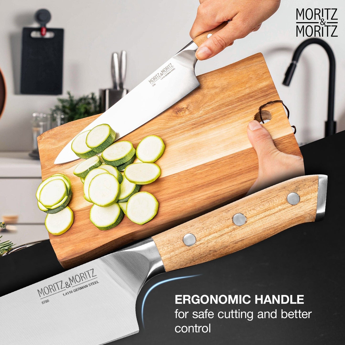 German Steel Professional Chef's Knife (8 inches) by Moritz & Moritz