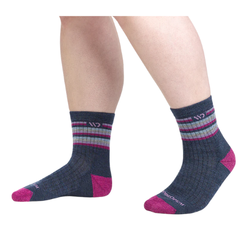 Women's Multi Stripe Cushioned Micro Crew Socks by WIDE OPEN® Socks