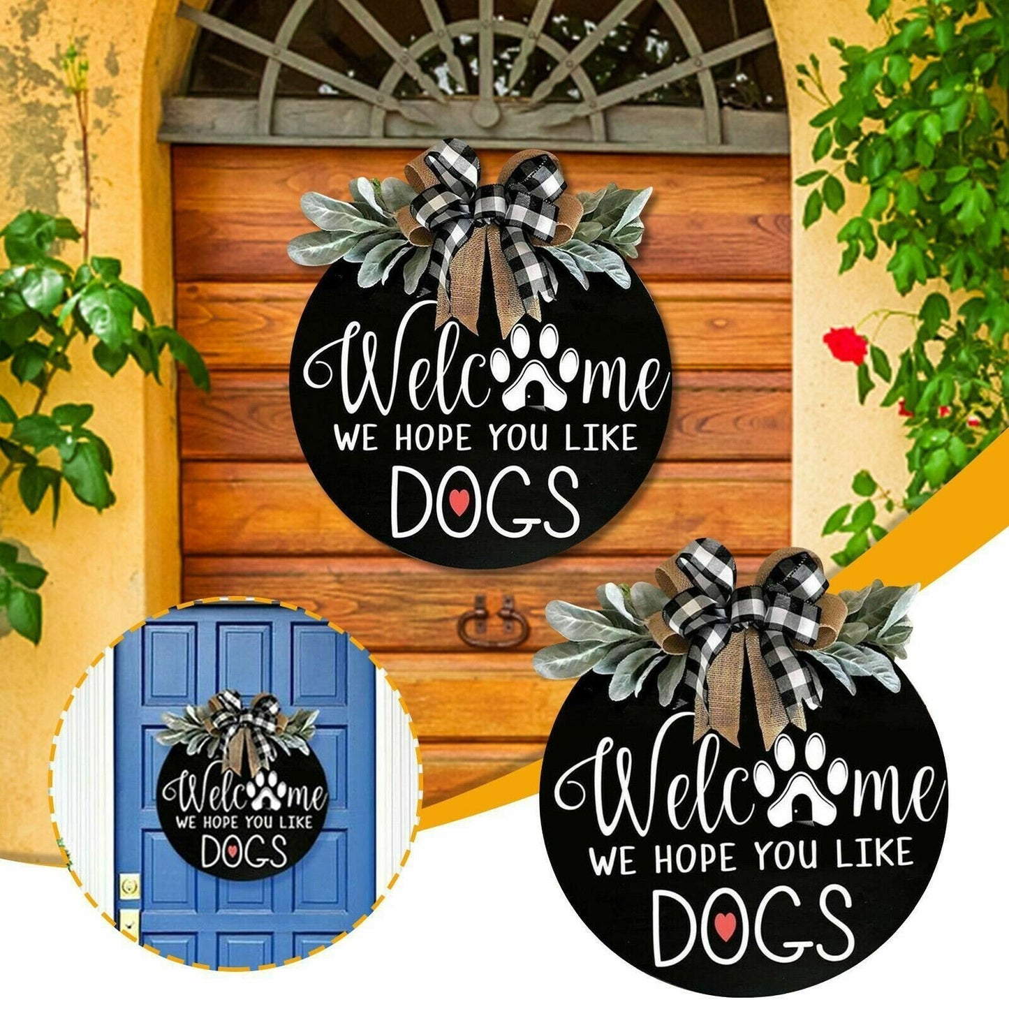 【🔥Big Sale🔥】🐕We Hope You Like Dogs, Welcome Wreath Sign