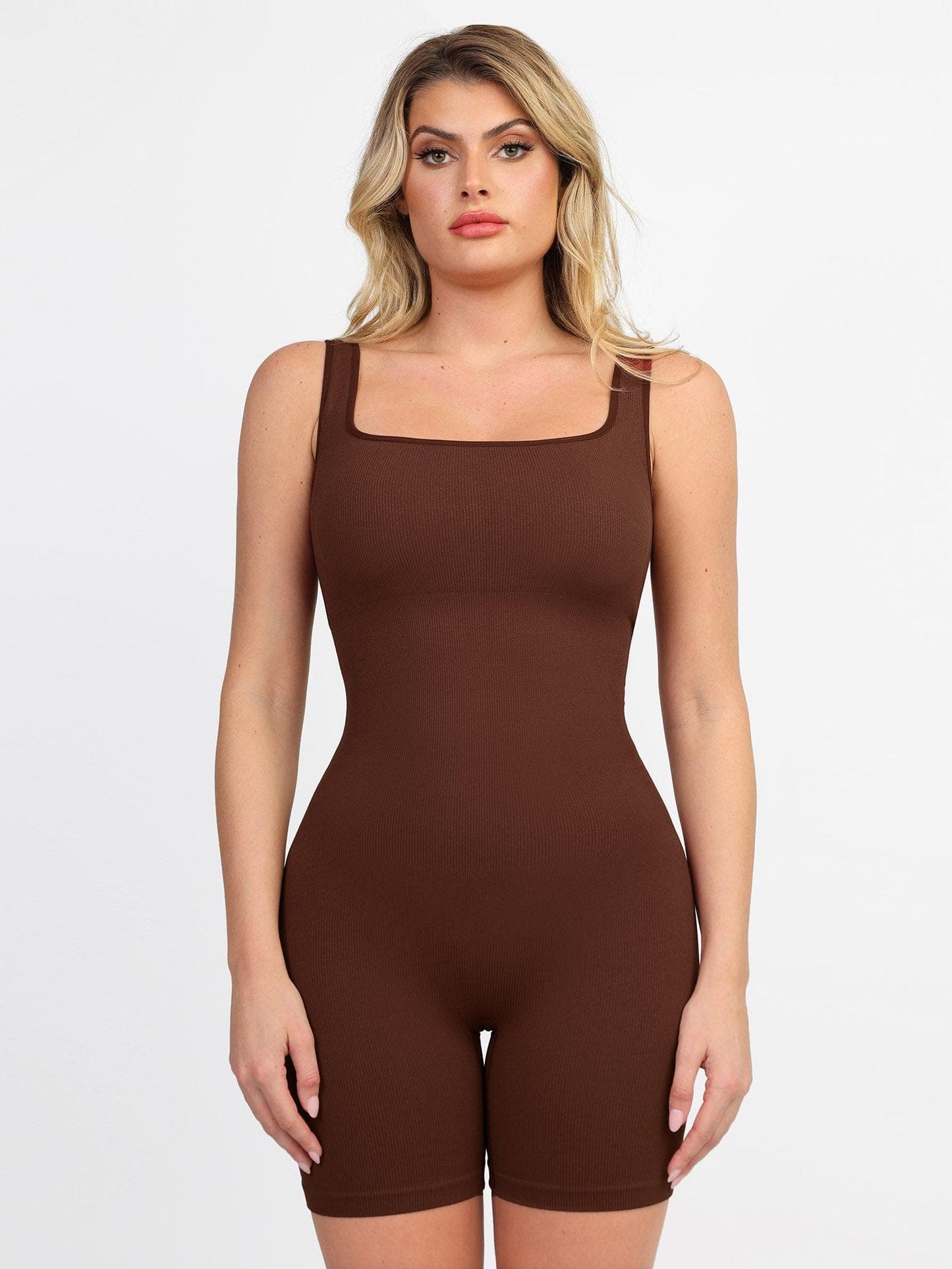 【🔥Big Sale🔥】Shapewear Seamless Square Neck Workout Jumpsuit or Romper