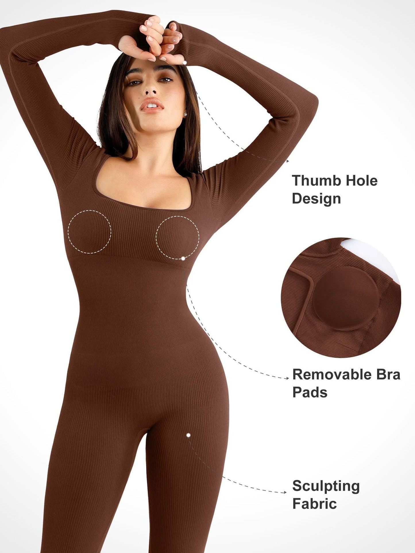 【🔥Big Sale🔥】Shapewear Seamless Square Neck Workout Jumpsuit or Romper
