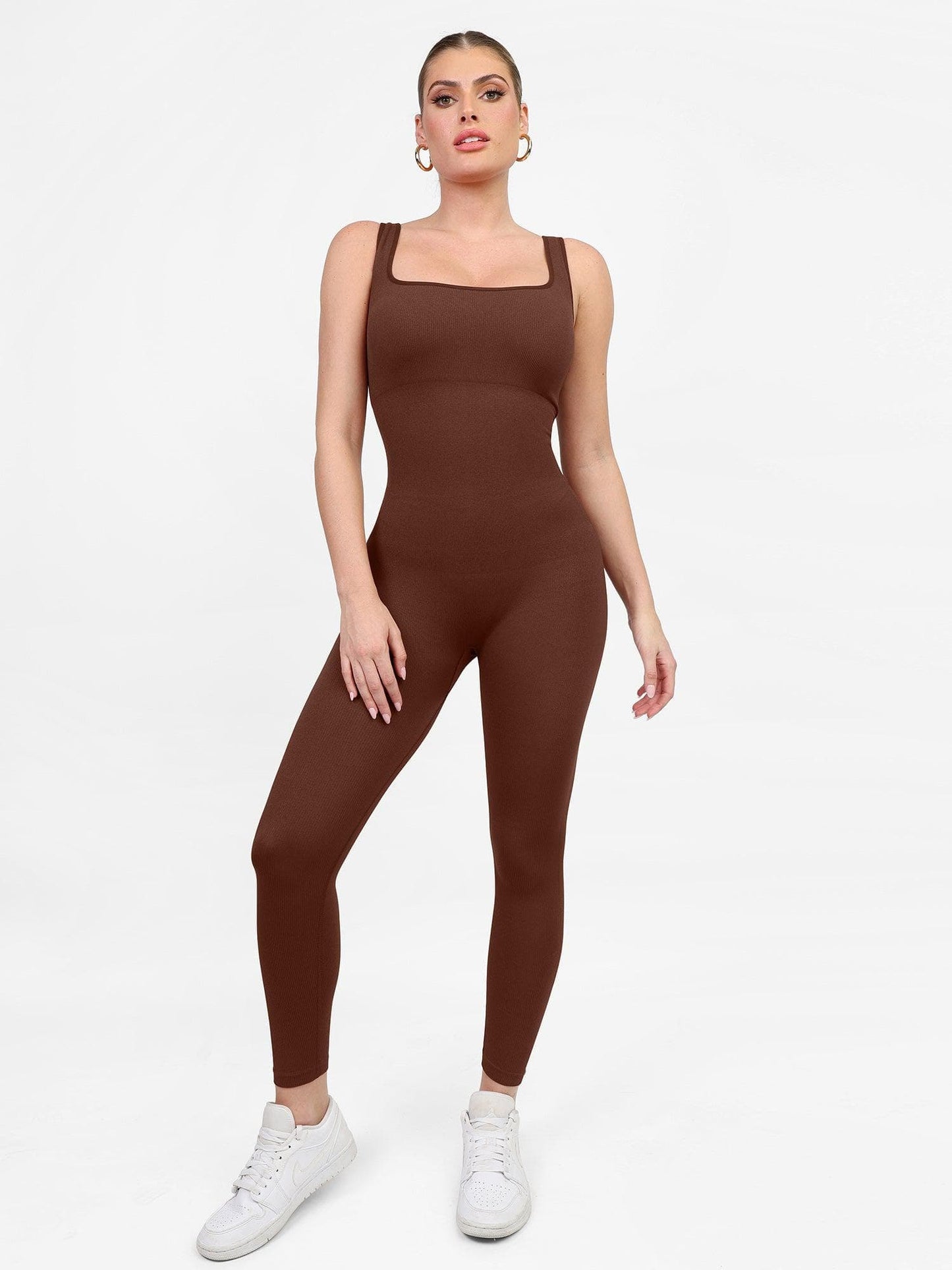 【🔥Big Sale🔥】Shapewear Seamless Square Neck Workout Jumpsuit or Romper