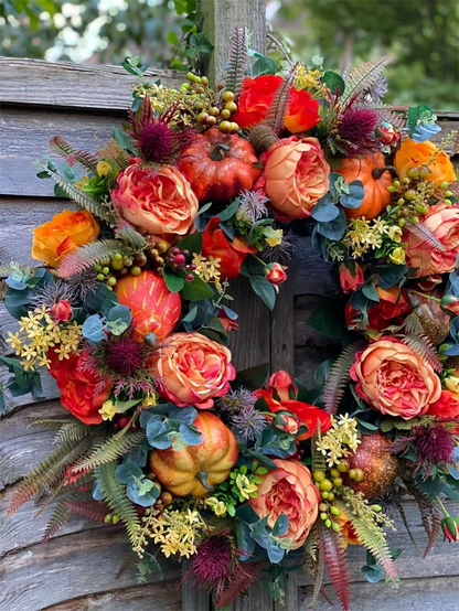 【🔥Big Sale🔥】💖Last Day 70% OFF💖Fall Peony And Pumpkin Wreath - Year Round Wreath--🔥BUY 2 FREE SHIPPING