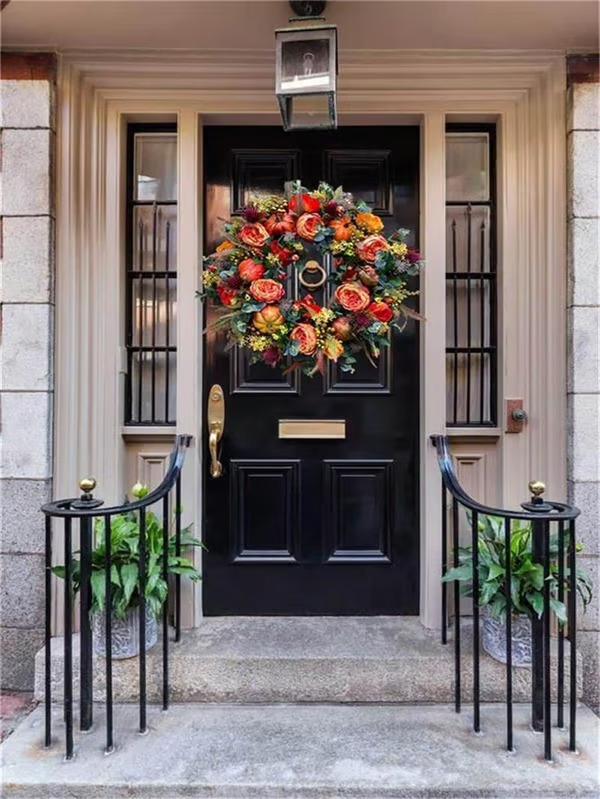 【🔥Big Sale🔥】💖Last Day 70% OFF💖Fall Peony And Pumpkin Wreath - Year Round Wreath--🔥BUY 2 FREE SHIPPING