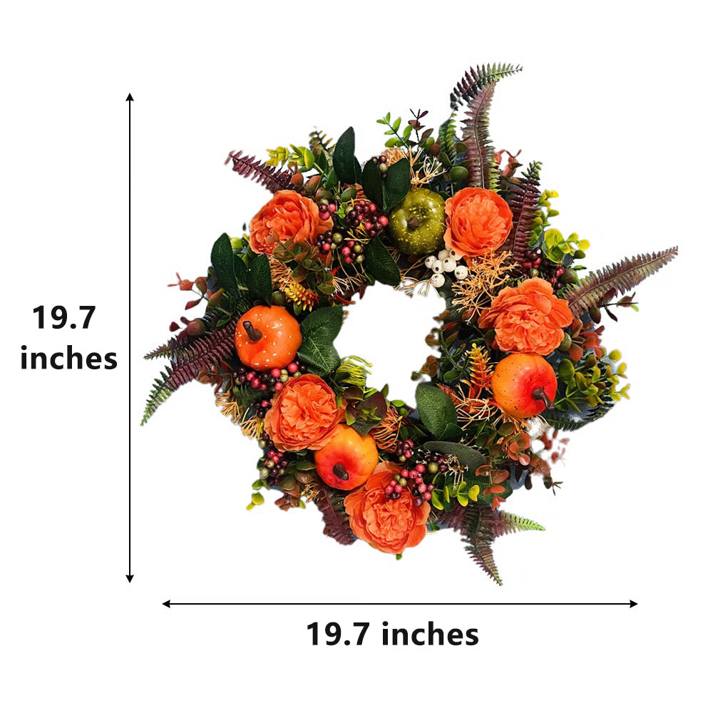 【🔥Big Sale🔥】💖Last Day 70% OFF💖Fall Peony And Pumpkin Wreath - Year Round Wreath--🔥BUY 2 FREE SHIPPING