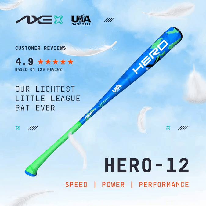 2024 Axe Hero Hyperspeed USA Baseball Bat -12 | Standard Handle