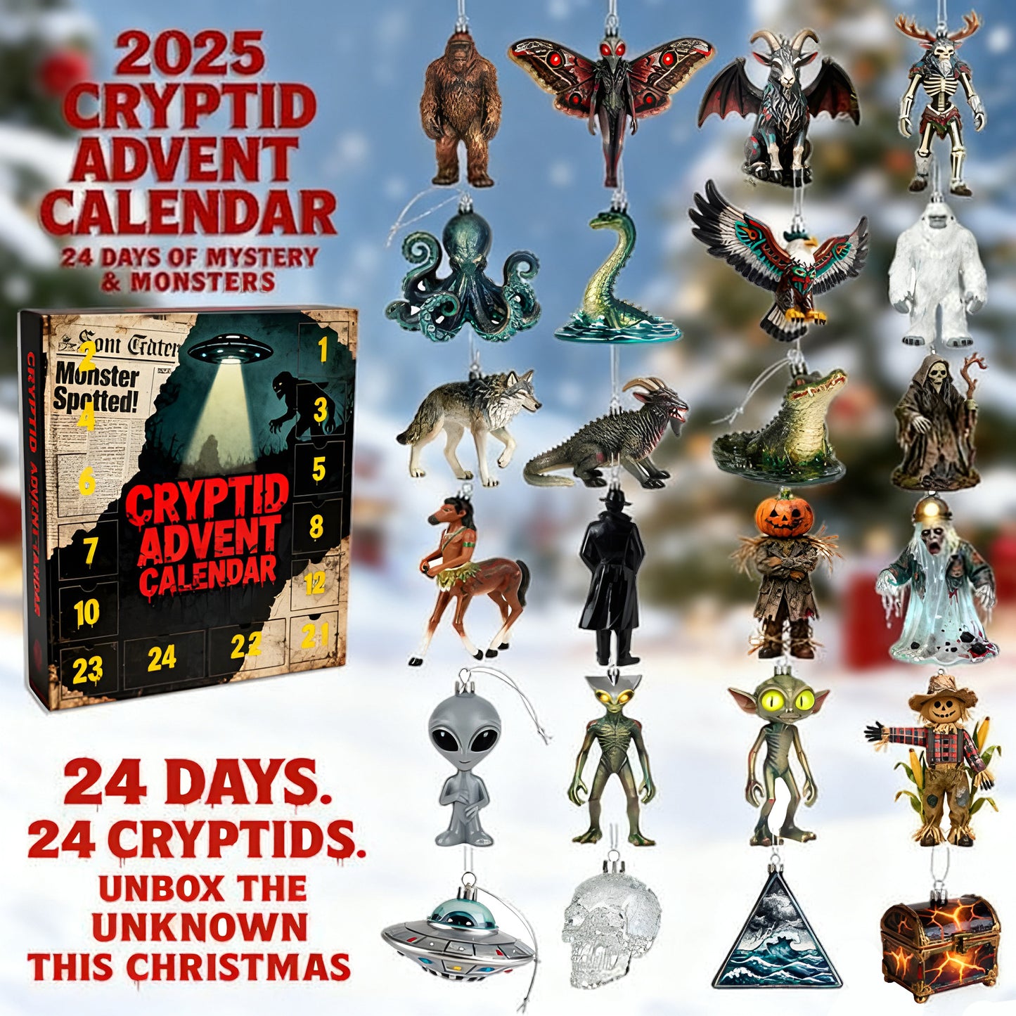 【🔥Big Sale🔥】🦍🛸2025 Cryptid Advent Calendar - Unbox the Unknown This Christmas 🎁👽