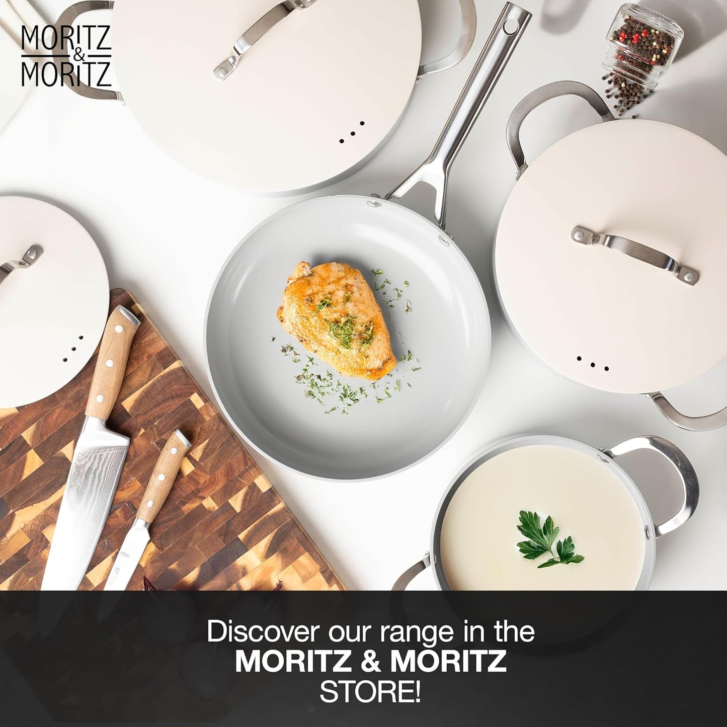 7-Piece Cast Aluminum Pot and Pan Set with Lids by Moritz & Moritz