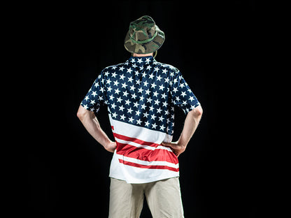 BombTech Golf American Flag Polo Shirt