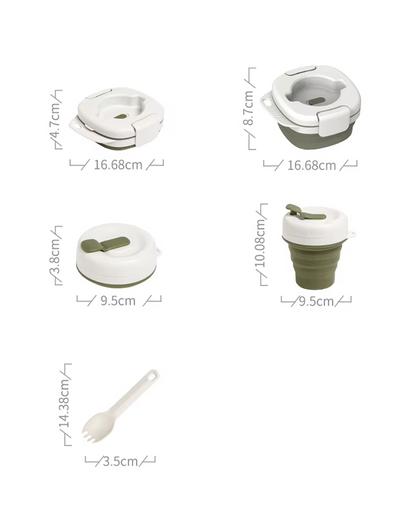AWADA Collapsible Silicone Bowl Set