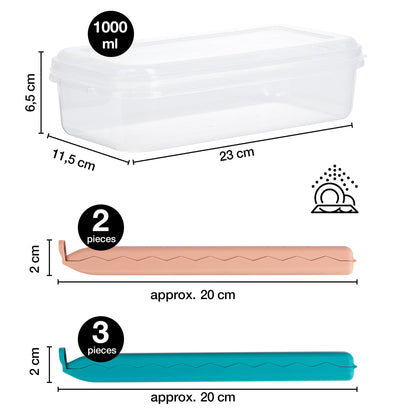 5 Large Bag Clips in Clear Box (Mixed Colors) by Moritz & Moritz