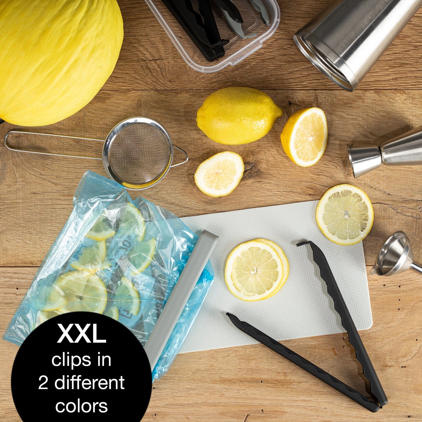 5 Large Bag Clips in Clear Box (Black) by Moritz & Moritz