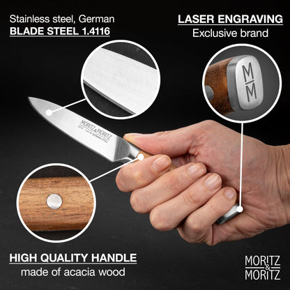 German Steel Professional Multipurpose Vegetable Knife (3.5 inches) by Moritz & Moritz