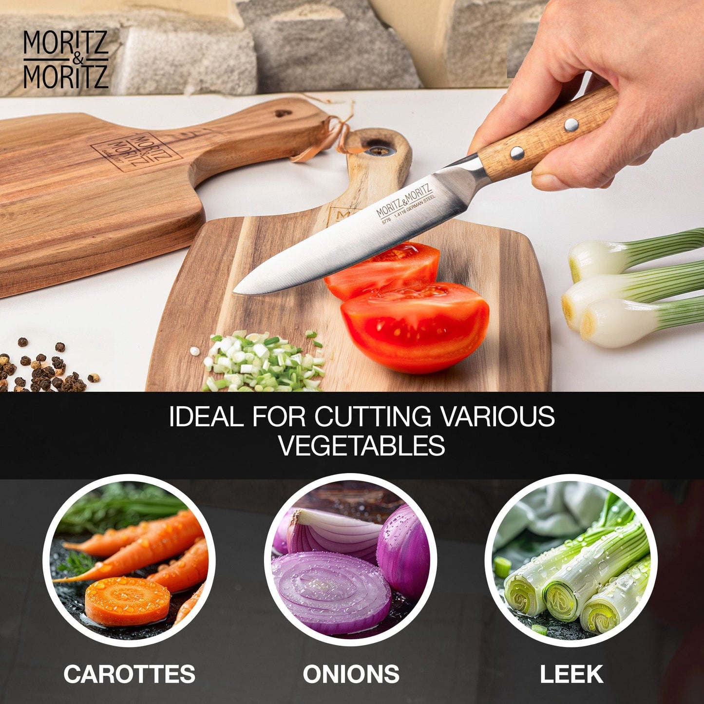 German Steel Professional Multipurpose Kitchen Knife (5 inches) by Moritz & Moritz