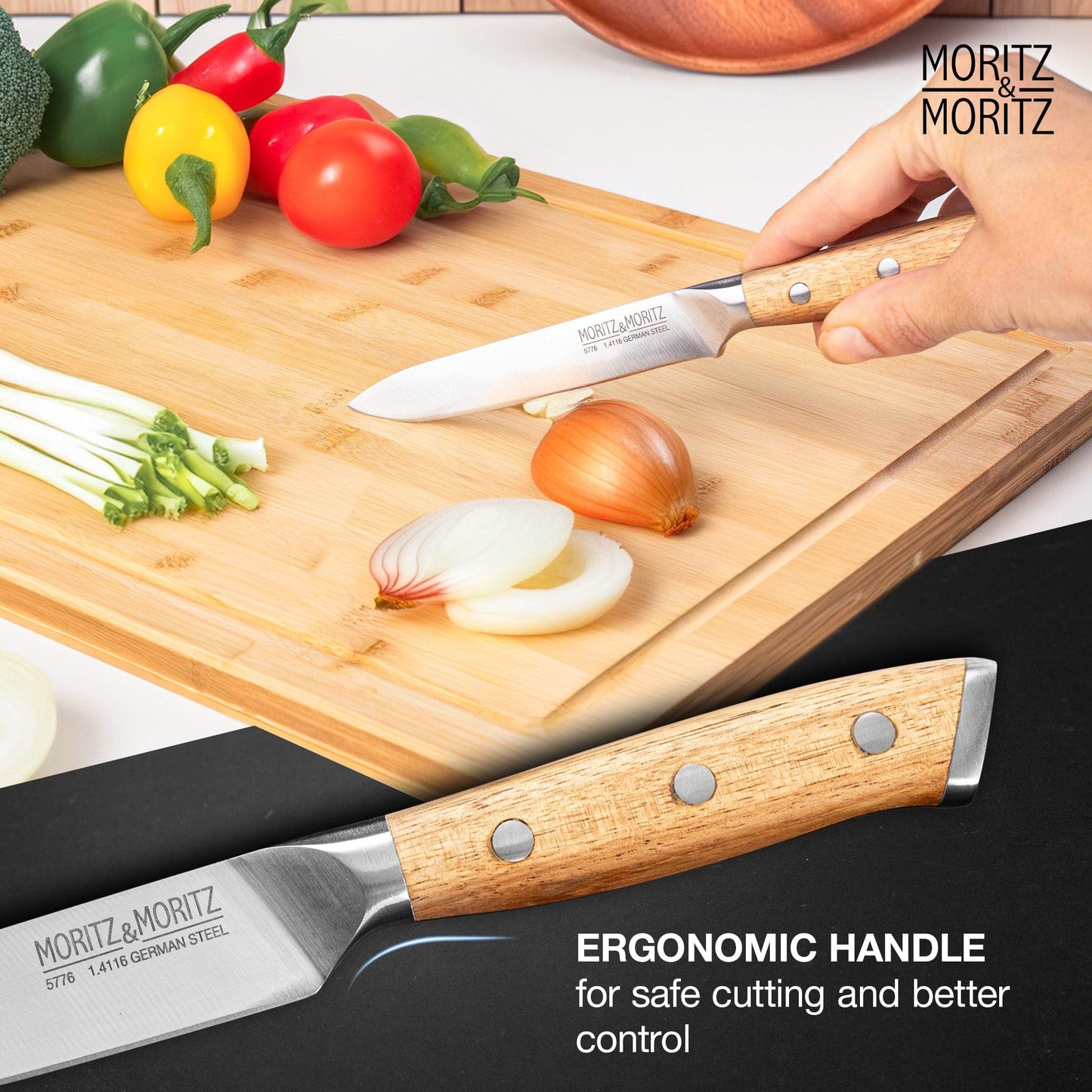 German Steel Professional Multipurpose Kitchen Knife (5 inches) by Moritz & Moritz