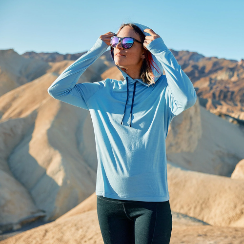 Women's Solstice Lightweight Wool Hoodie by Ridge Merino
