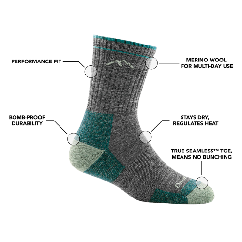 Women's Hiker Micro Crew Midweight Hiking Sock by Darn Tough