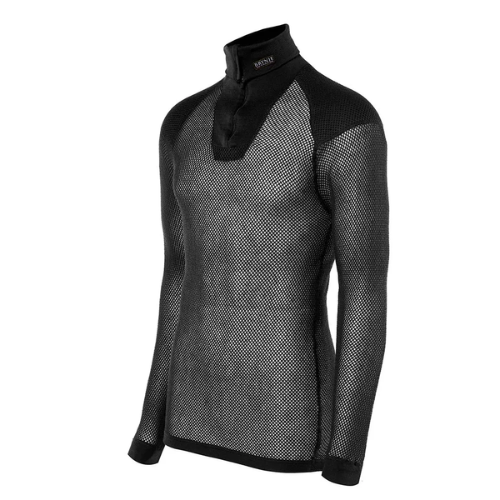 Wool Thermo Zip Polo Baselayer with Inlay by Brynje