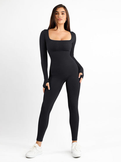 【🔥Big Sale🔥】Shapewear Seamless Square Neck Workout Jumpsuit or Romper
