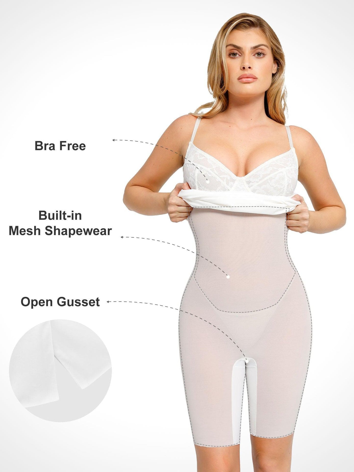 【🔥Big Sale🔥】Shapewear Sculpting Lace Corset Midi Slip Dress