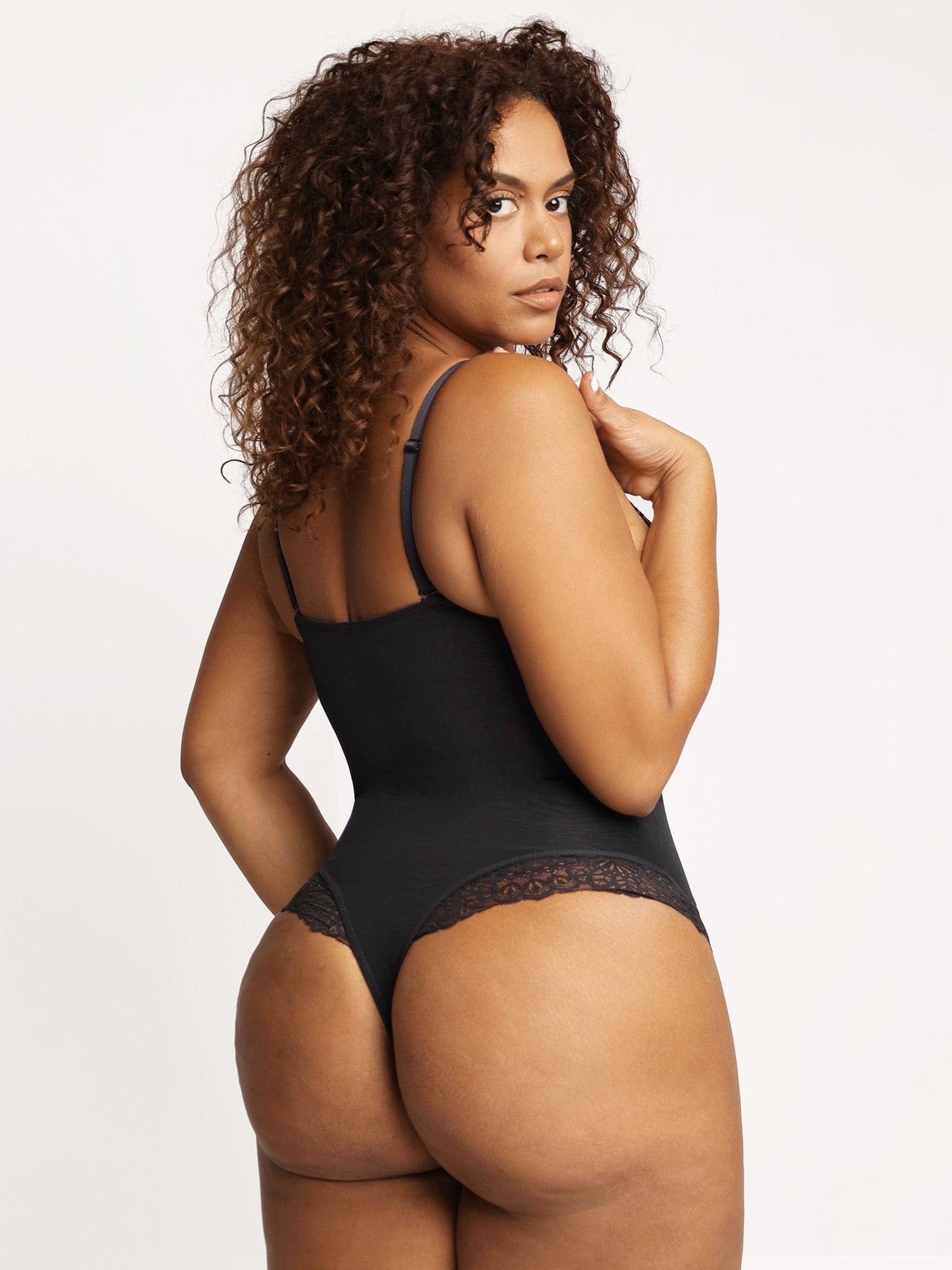 【🔥Big Sale🔥】Shapewear Lace Deep-V Neck Bodysuits or Faux Leather Skirts