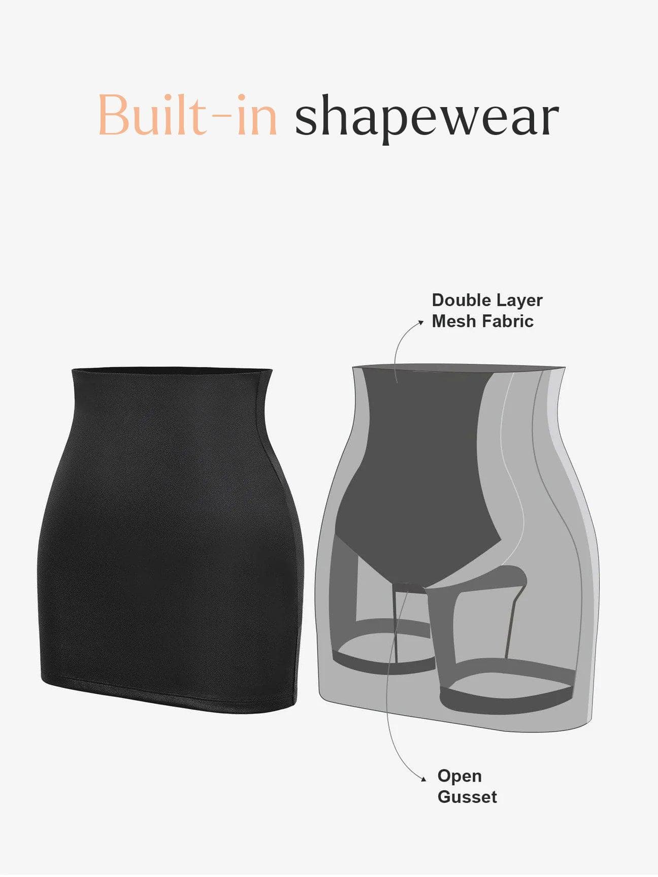 【🔥Big Sale🔥】Shapewear Lace Deep-V Neck Bodysuits or Faux Leather Skirts