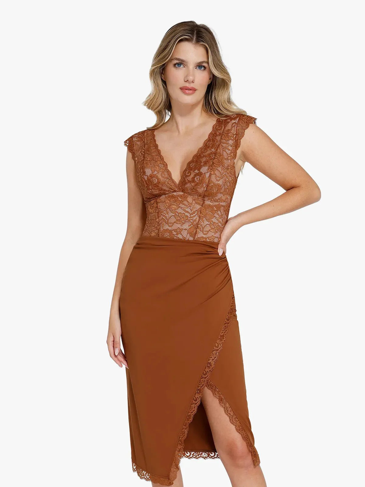 【🔥Big Sale🔥】Shapewear Sculpting Lace Bodysuit or Midi Skirt or Shrug