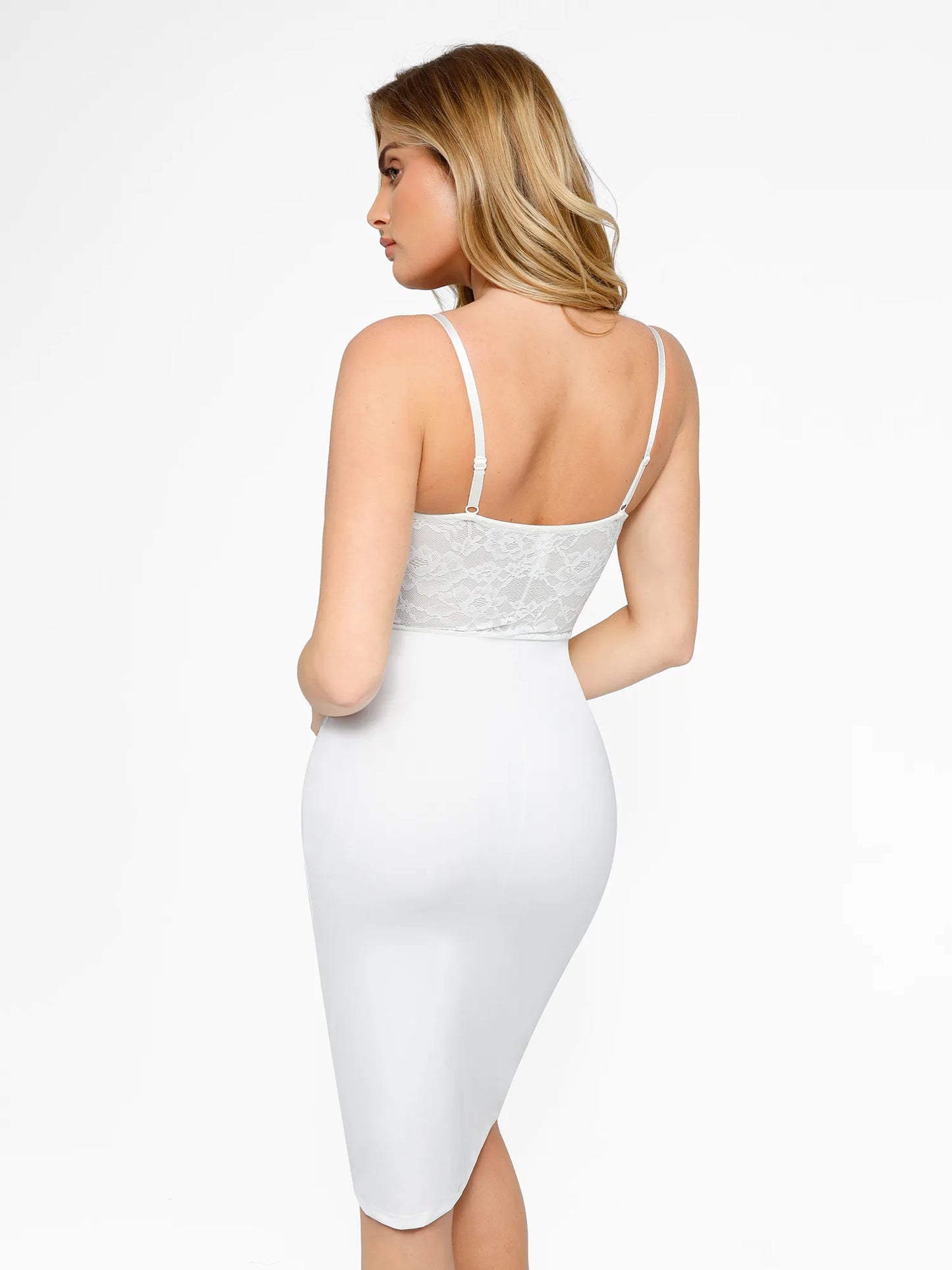 【🔥Big Sale🔥】Shapewear Sculpting Lace Corset Midi Slip Dress