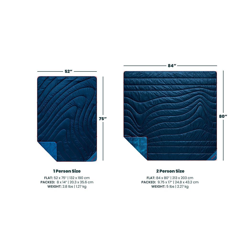 Fleece Puffy 2 Person Blanket - Teton Glow