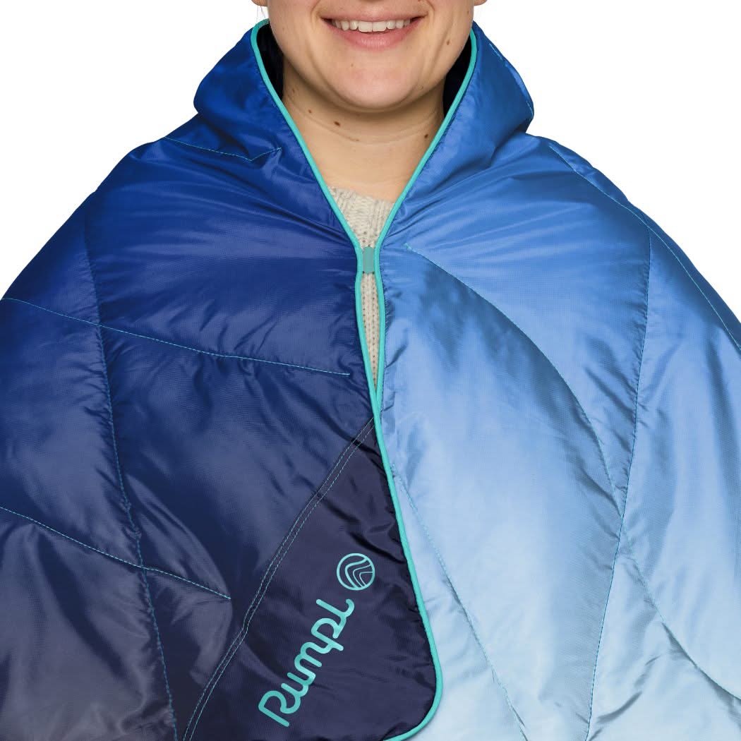 Travel Puffy Blanket - Burning Blue Fade