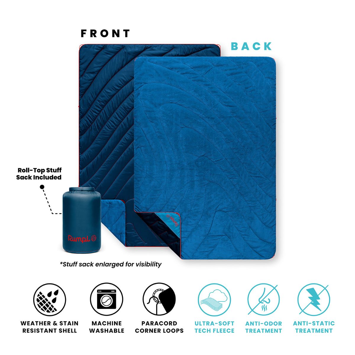 Fleece Puffy Blanket - Deepwater